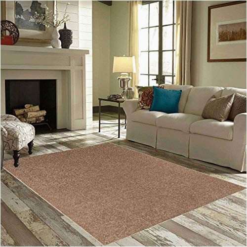 ambiant pet friendly solid color area rug brown 9x12 oval