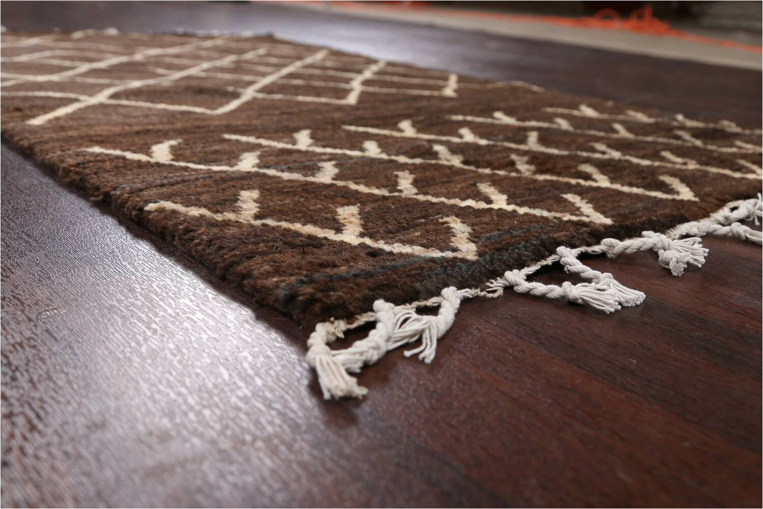 dark brown moroccan oriental area rug 3x5