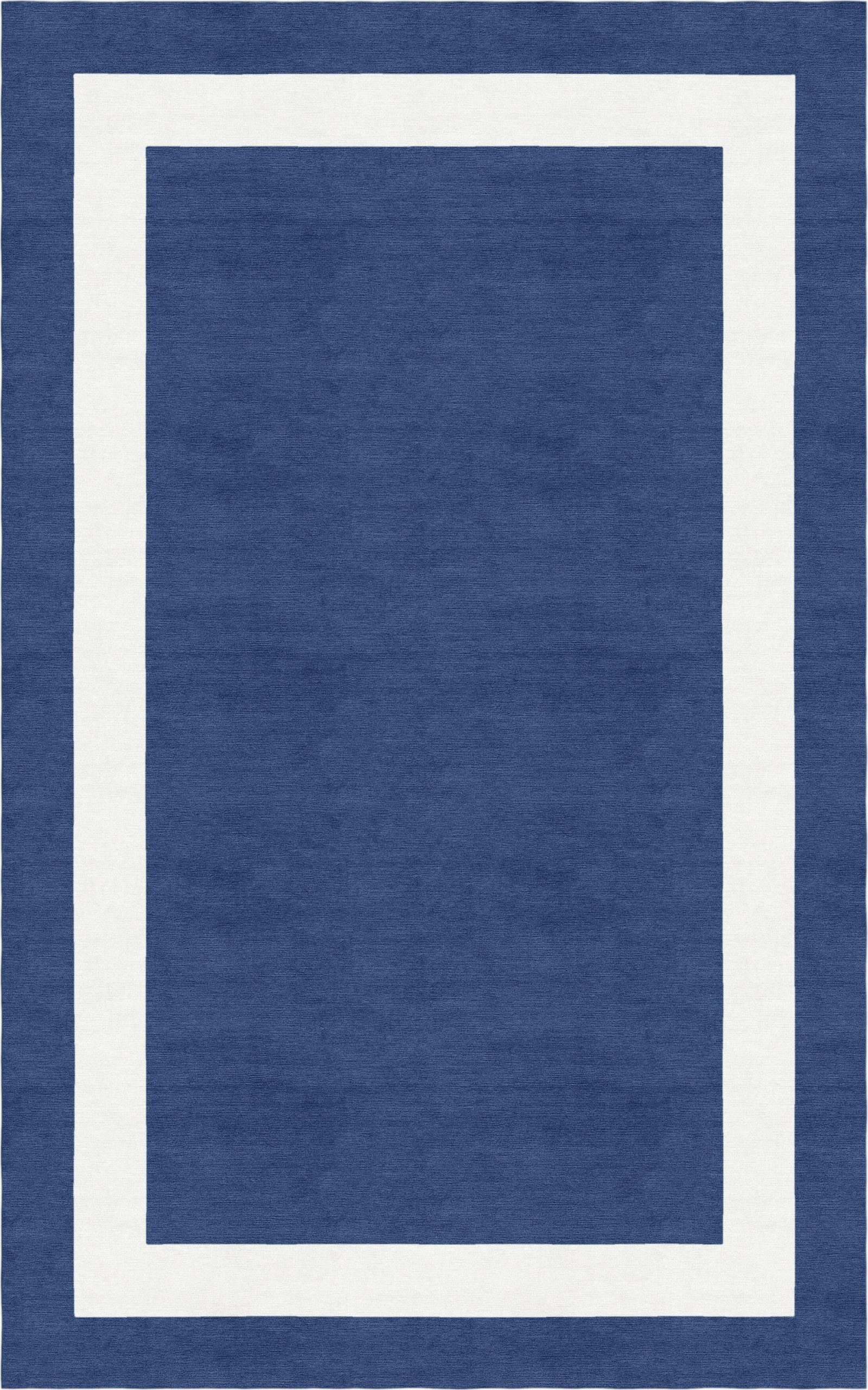 harlem border hand tufted wool navy bluewhite area rug