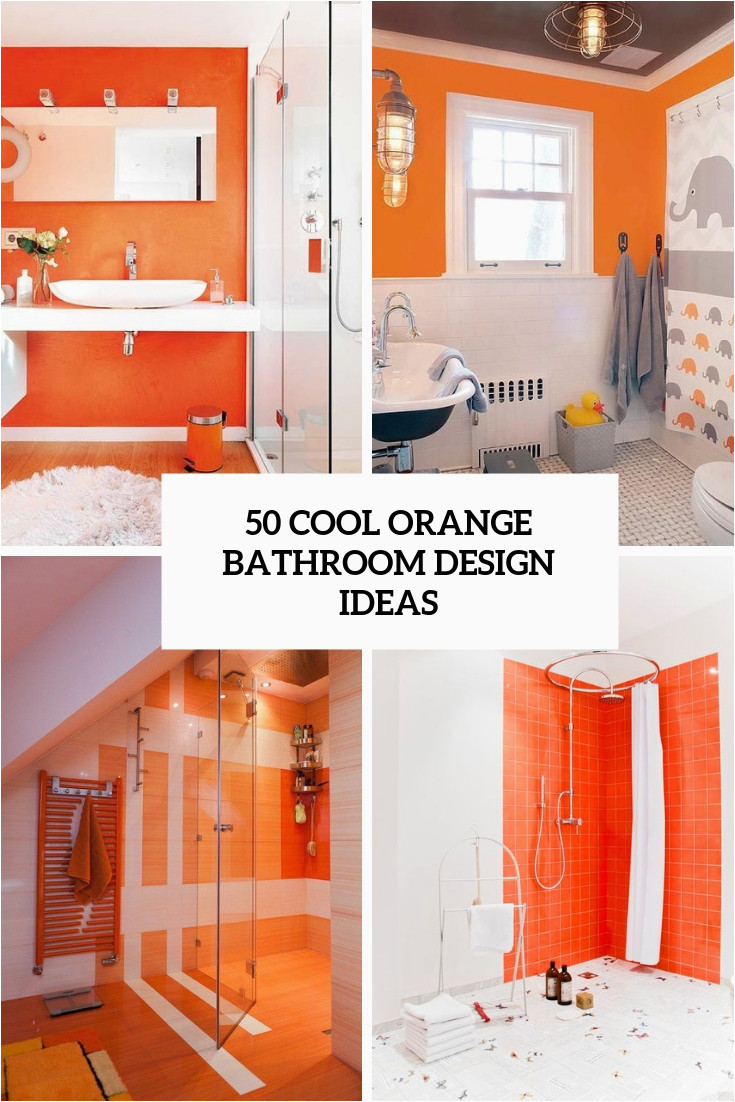 50 cool orange bathroom design ideas cover