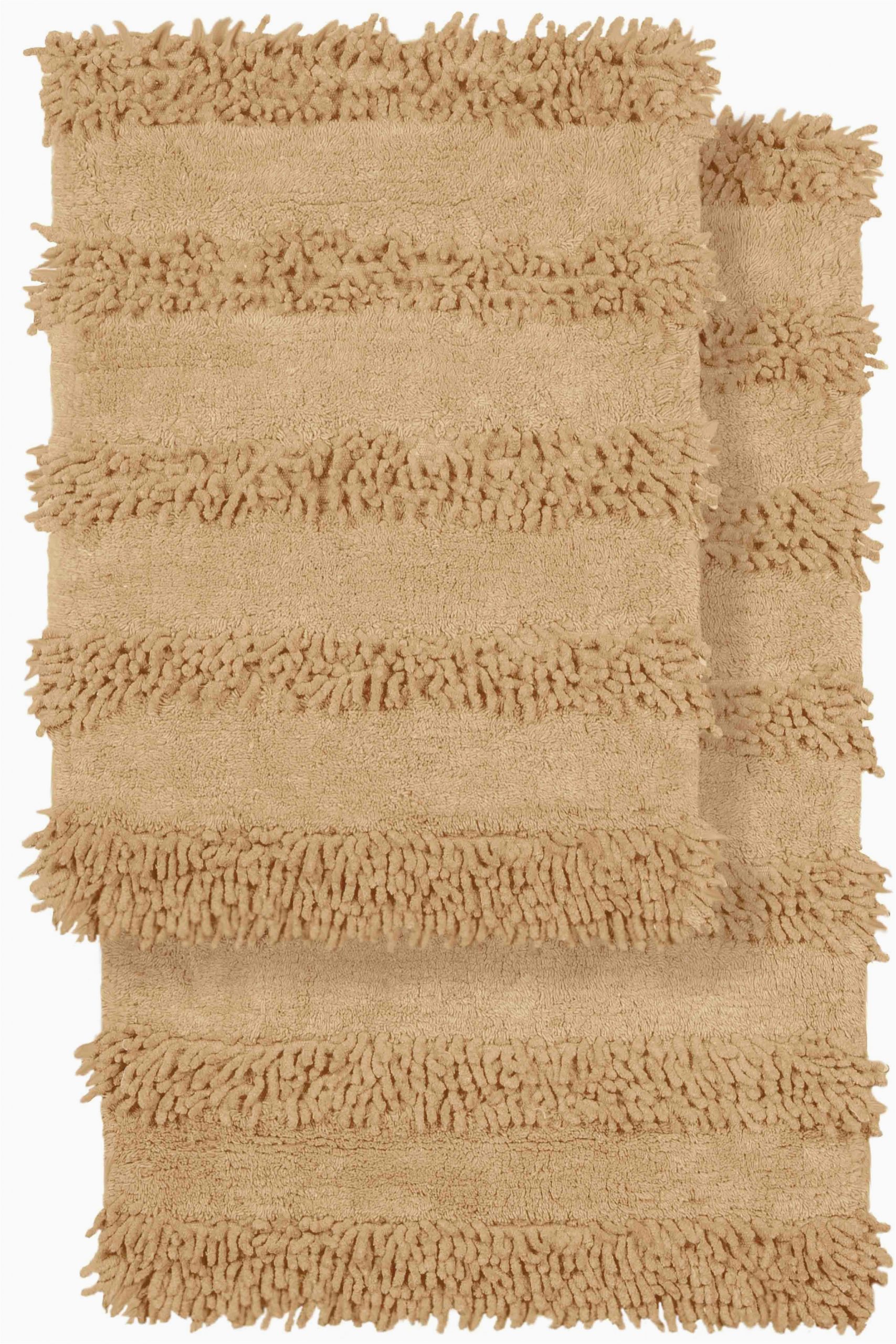 crover 2 piece modern cotton chenille solid bath mat rug set crvr1045